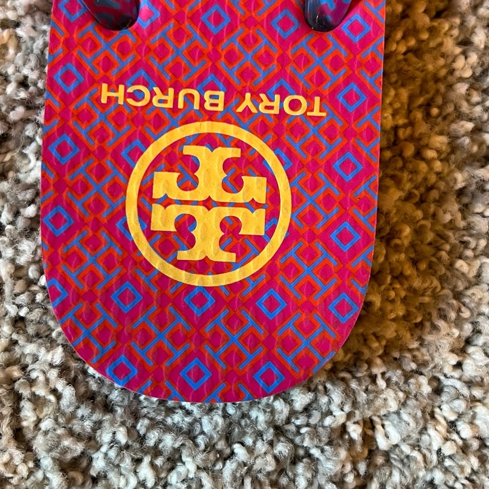 Tory Burch Red and Blue Flip Flops